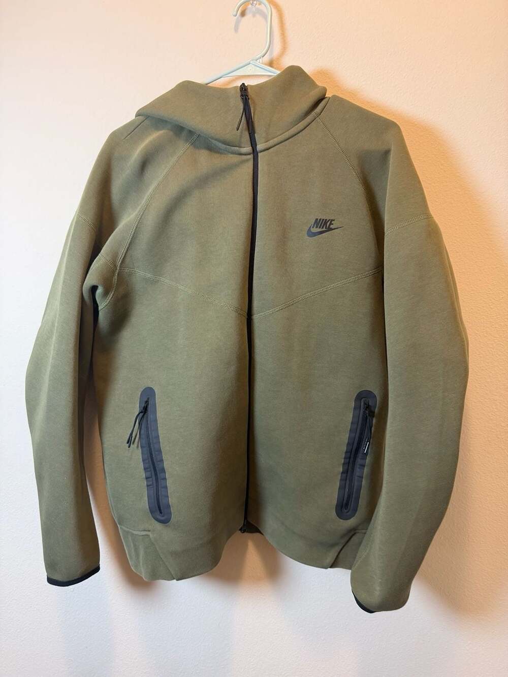 Nike Men's Sportswear Tech Fleece Full-Zip Hoodie Olive Green Size Large